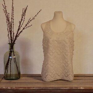 Banana Republic chic white tank with unique detailing.